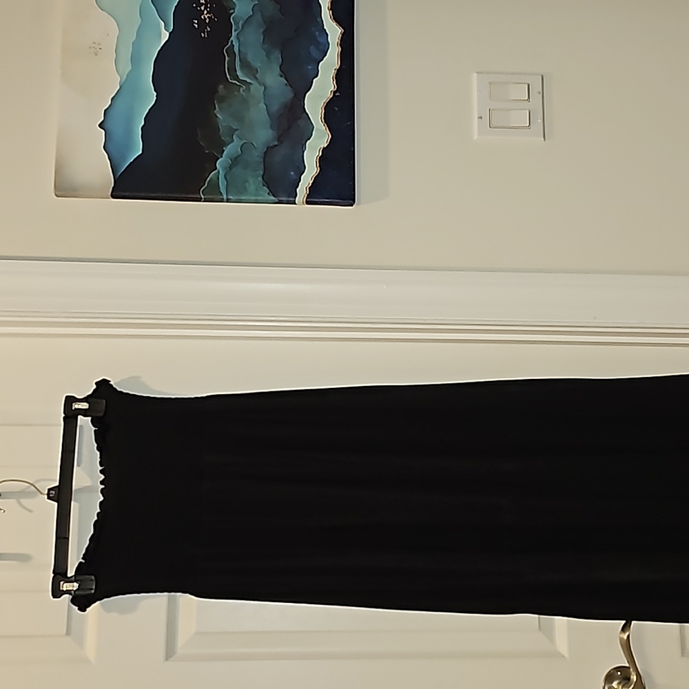 Juicy Couture Strapless Black dress ruched vintage stretchy long maxi small S